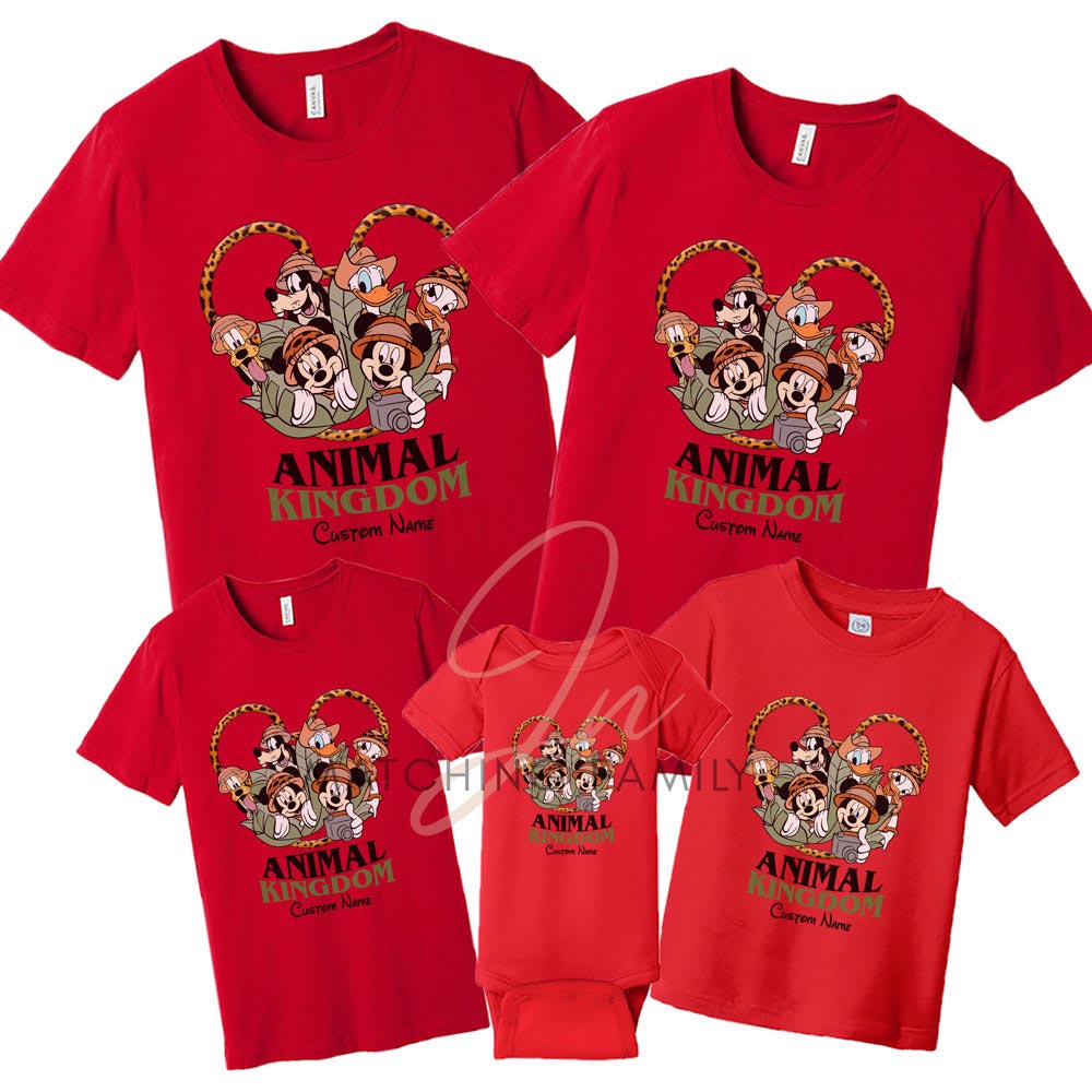 Custom Name Animal Kingdom Disney Character Family Shirt Ideas | Family  Photo Shoot Disney Family T-Shirt - Matching Family Pajamas By Jenny